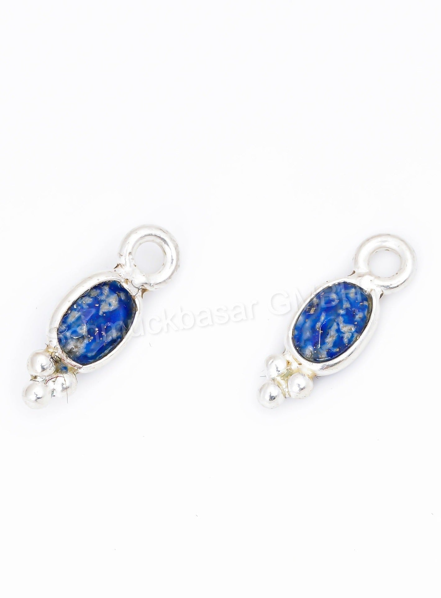 3 x 5 MM LAPIS LAZULI BEZEL CONNECTOR