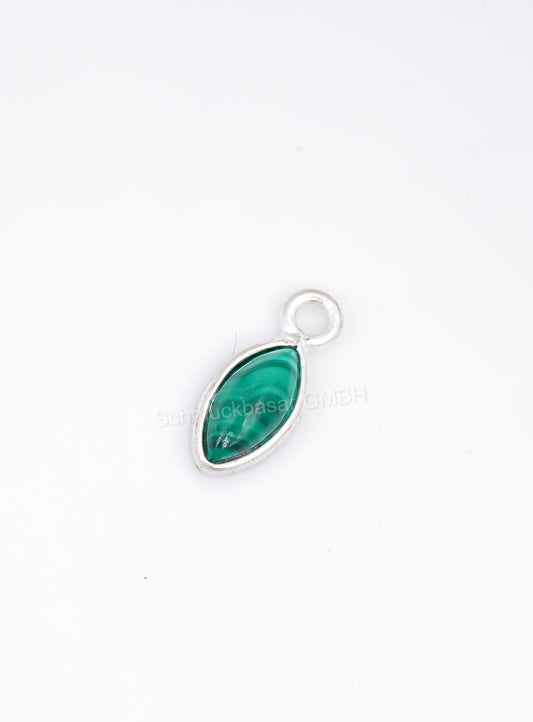 4x 8 MM MALACHITE BEZEL CONNECTOR