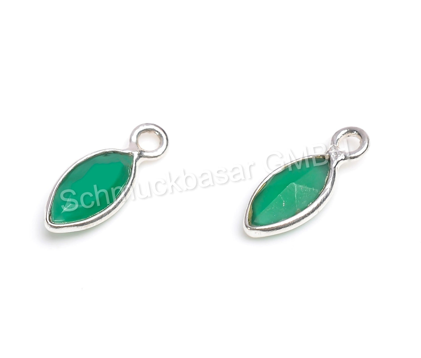 4x 8 MM GREEN ONYX BEZEL CONNECTOR