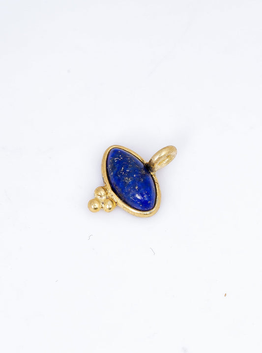 4x 8 MM LAPIS LAZULI BEZEL CONNECTOR