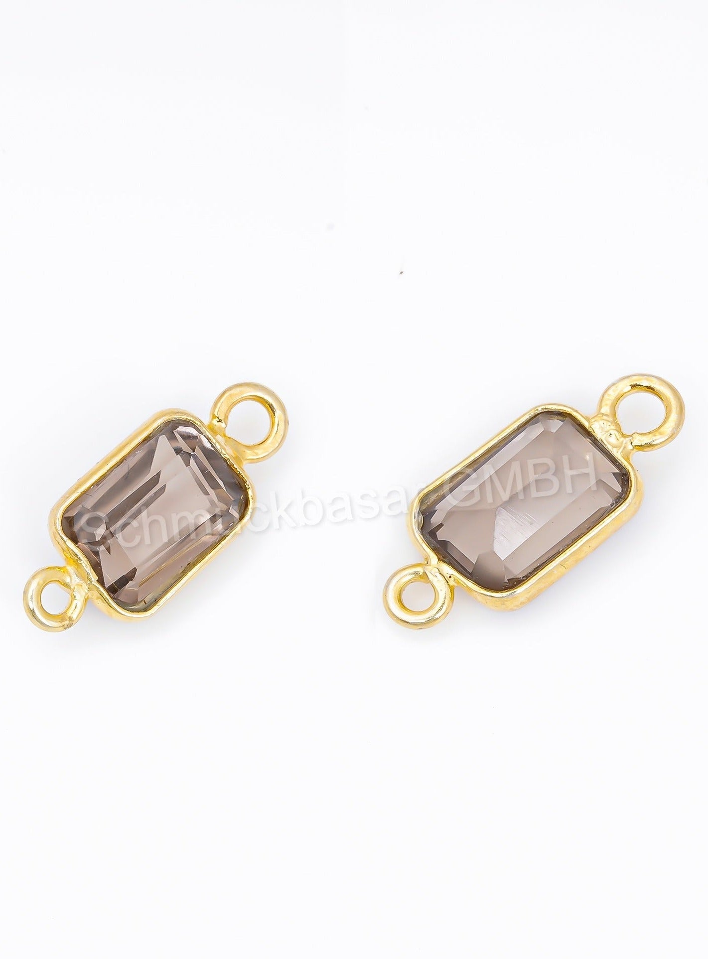 5 x 7 MM SMOKEY QUARTZ BEZEL CONNECTOR