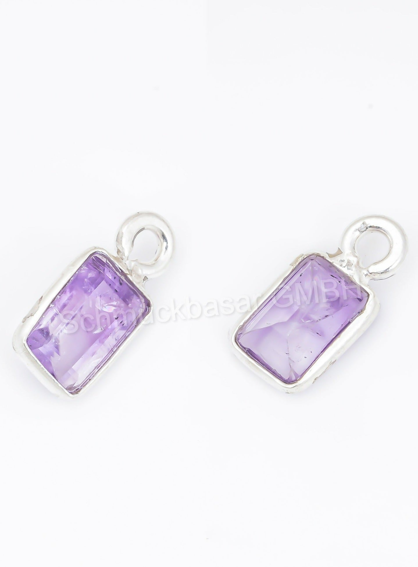 5 x 7 MM AMETHYST BEZEL CONNECTOR