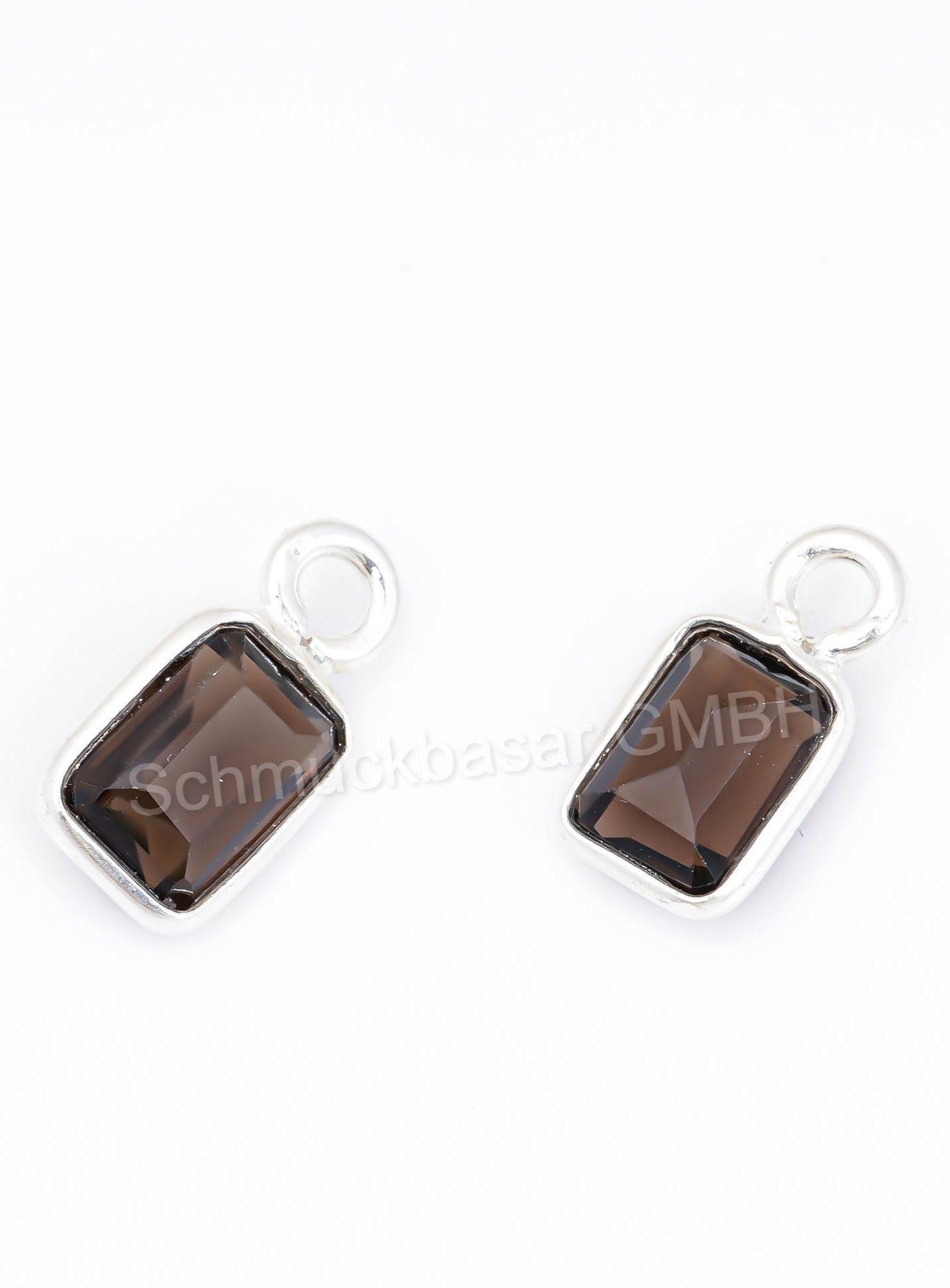 5 x 7 MM SMOKEY QUARTZ BEZEL CONNECTOR