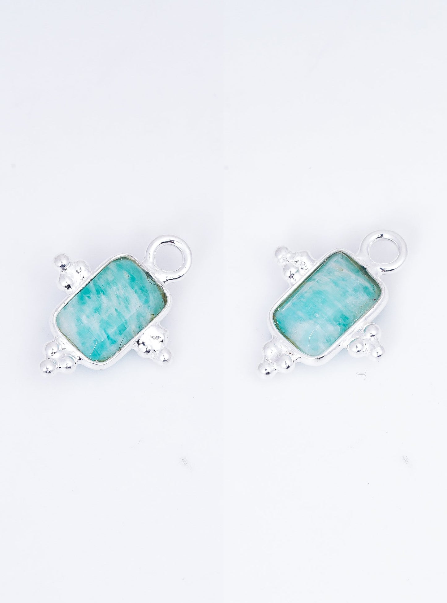 5 x 7 MM AMAZONITE BEZEL CONNECTOR