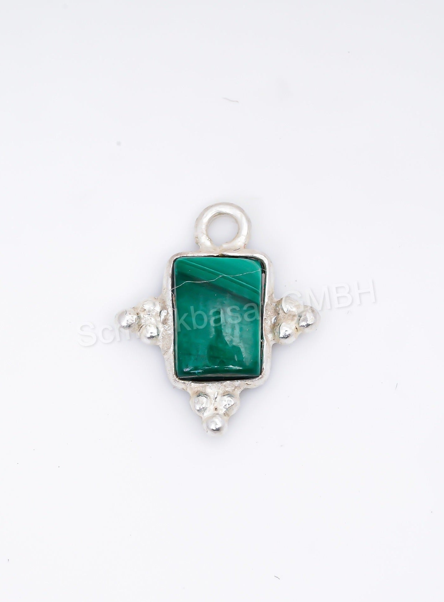 5 x 7 MM MALACHITE BEZEL CONNECTOR