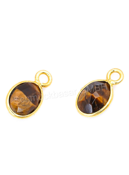 5 x 7 MM TIGER EYE BEZEL CONNECTOR