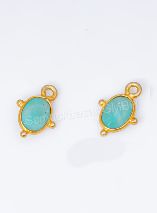 5 x 7 MM AMAZONITE BEZEL CONNECTOR