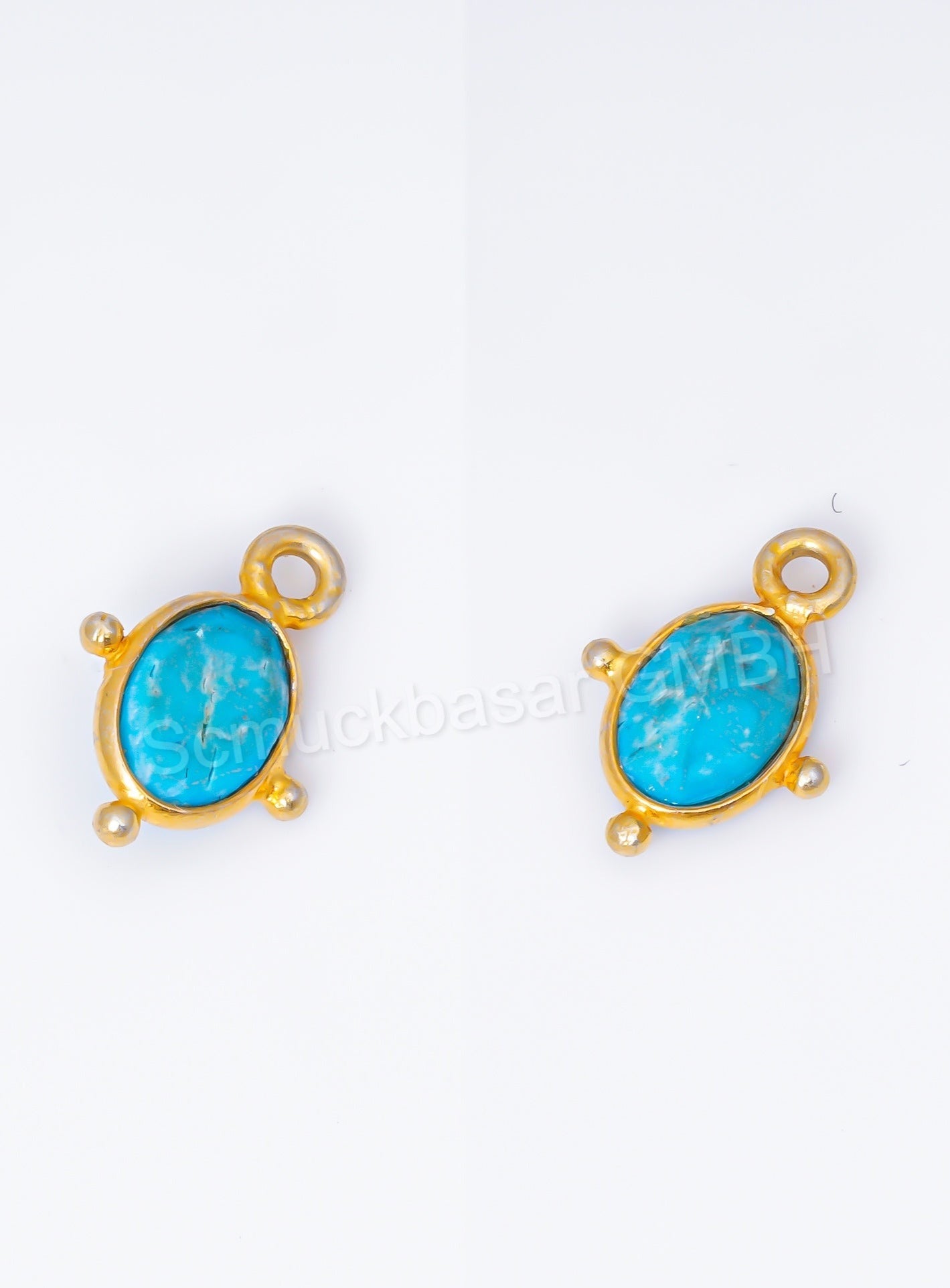 5 x 7 MM TURQUOISE BEZEL CONNECTOR