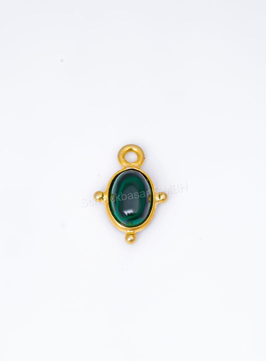 5 x 7 MM MALACHITE BEZEL CONNECTOR