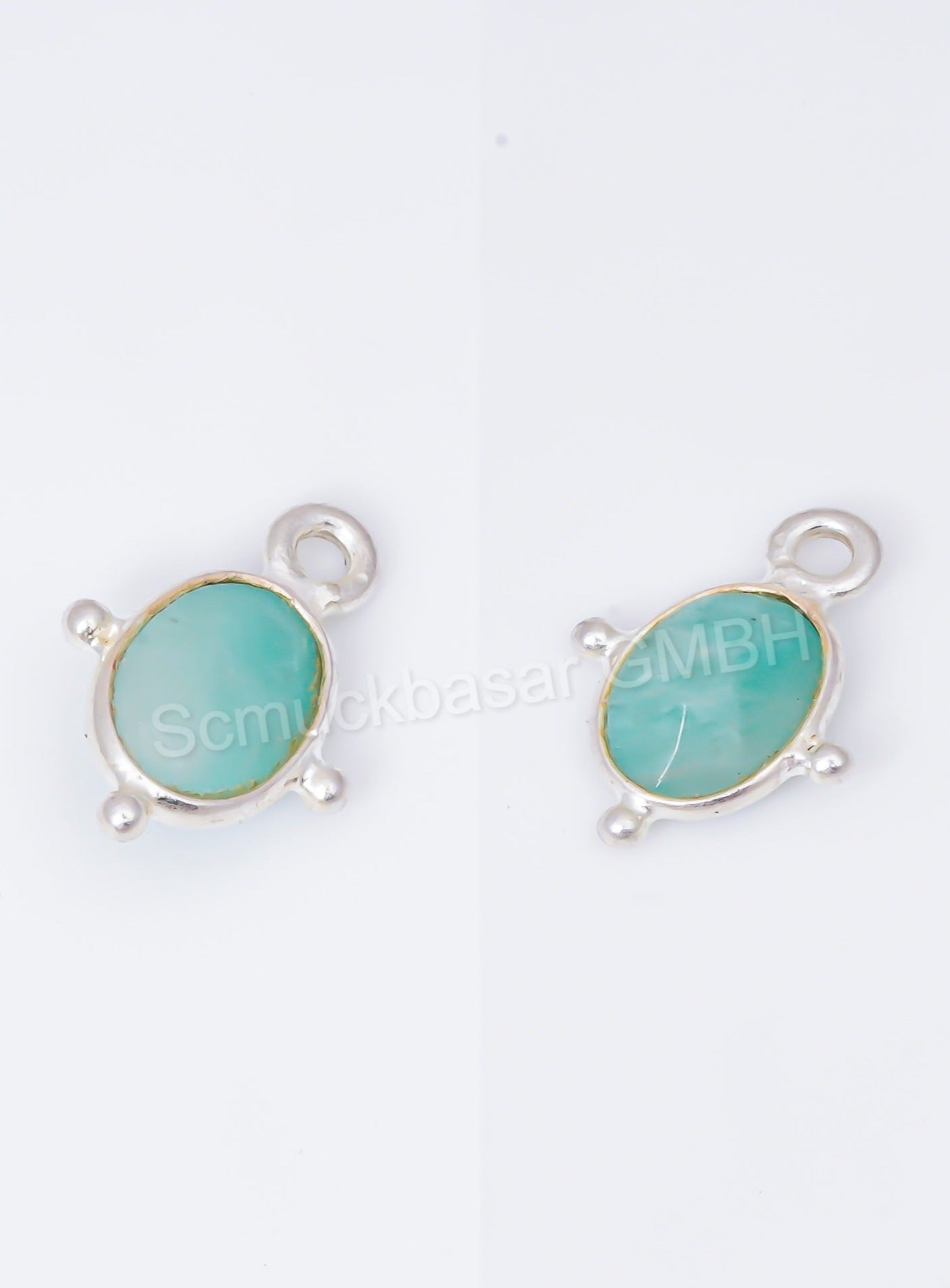 5 x 7 MM AMAZONITE BEZEL CONNECTOR