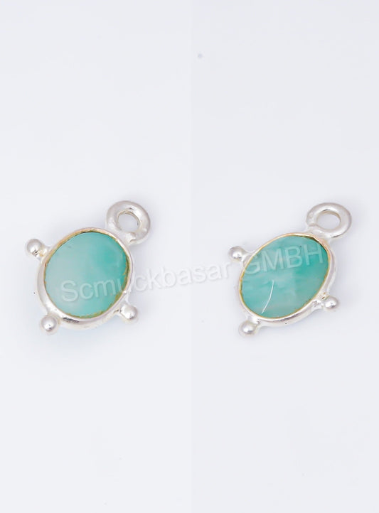 5 x 7 MM AMAZONITE BEZEL CONNECTOR