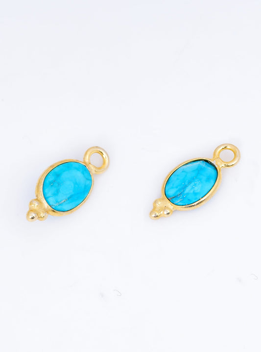 5 x 7 MM TURQUOISE BEZEL CONNECTOR