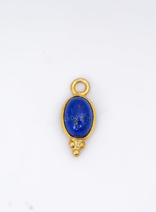 5 x 7 MM LAPIS LAZULI BEZEL CONNECTOR