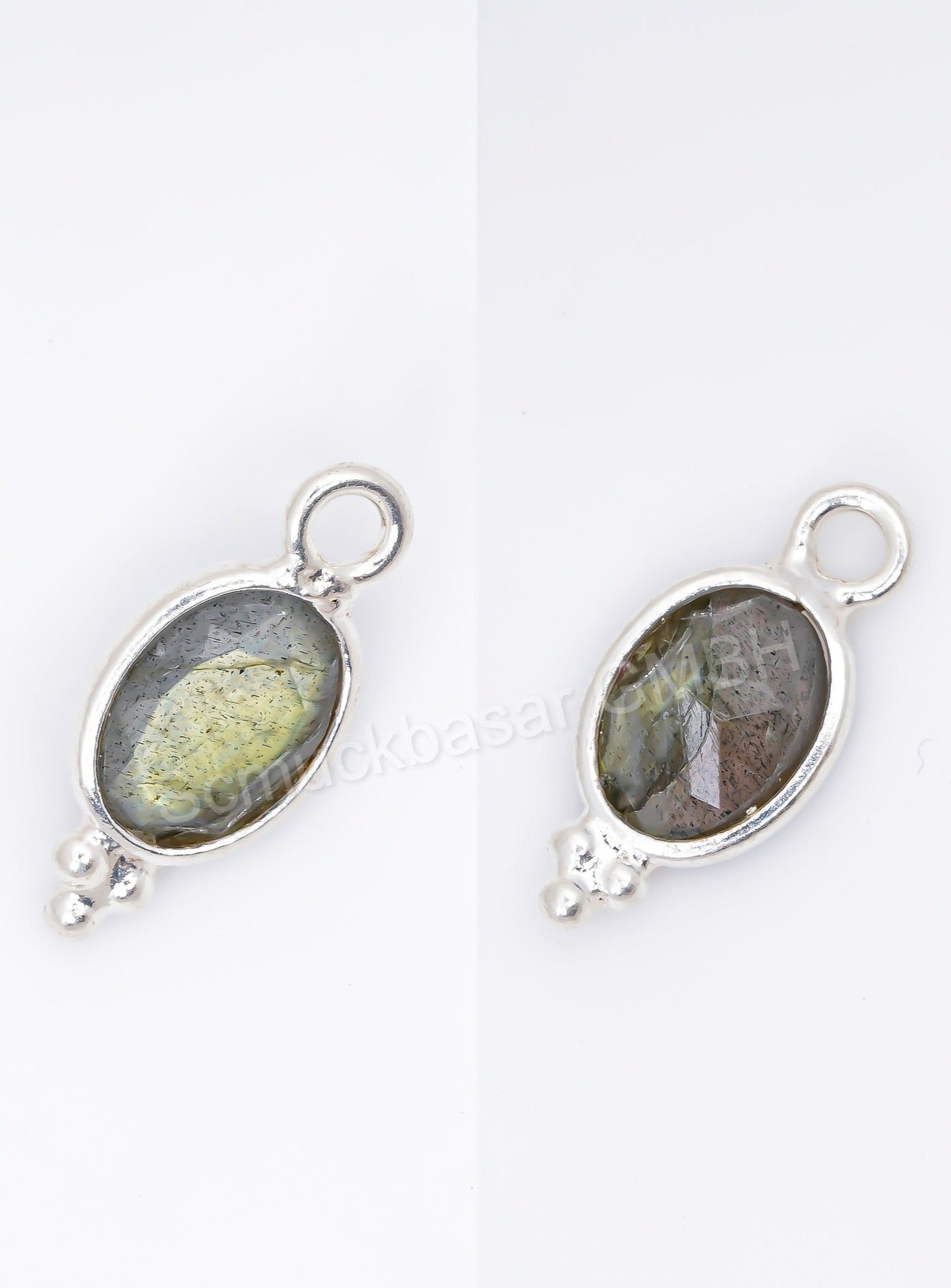 5 x 7 MM LABRADORITE BEZEL CONNECTOR