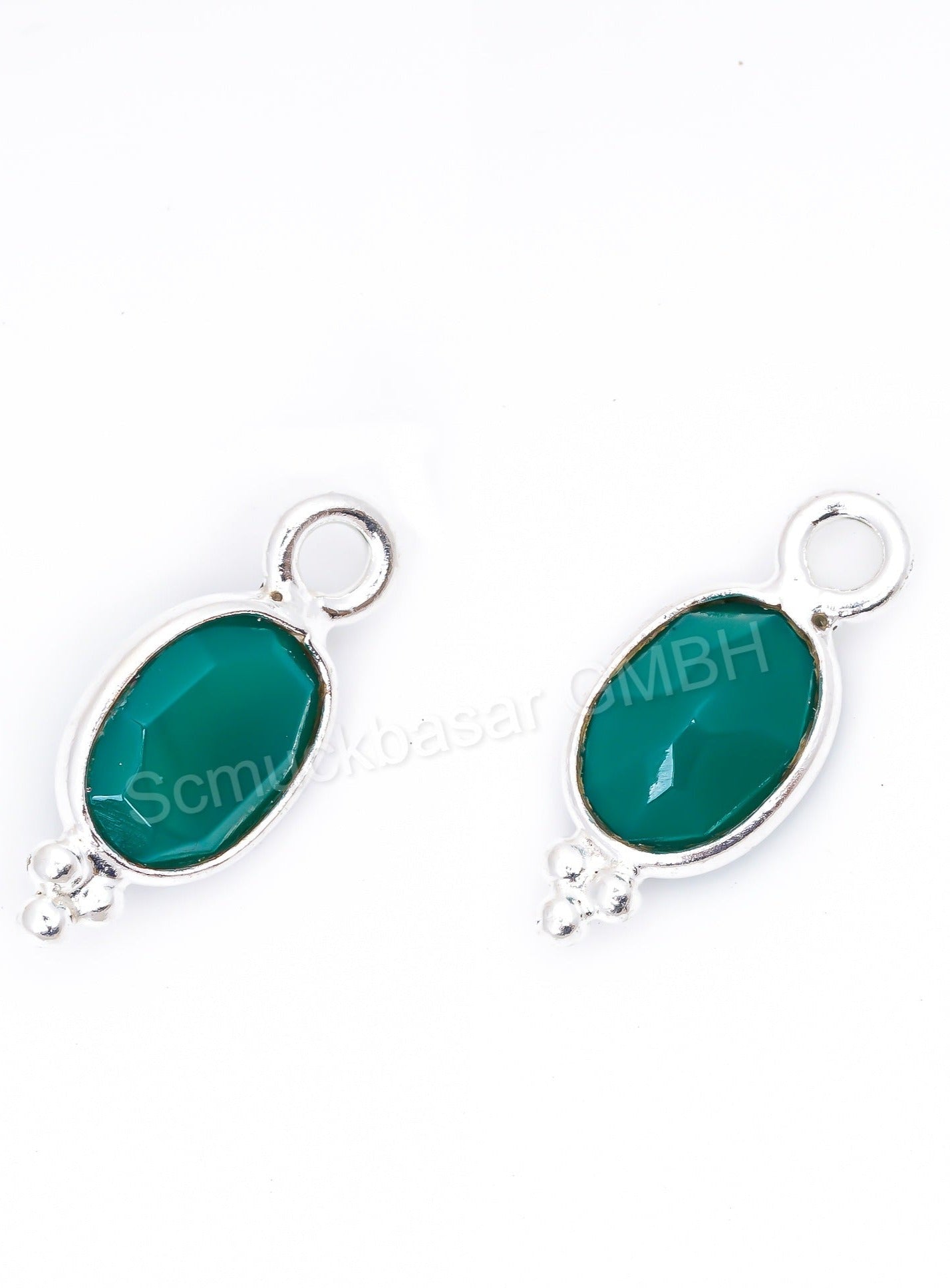 5 x 7 MM GREEN ONYX BEZEL CONNECTOR