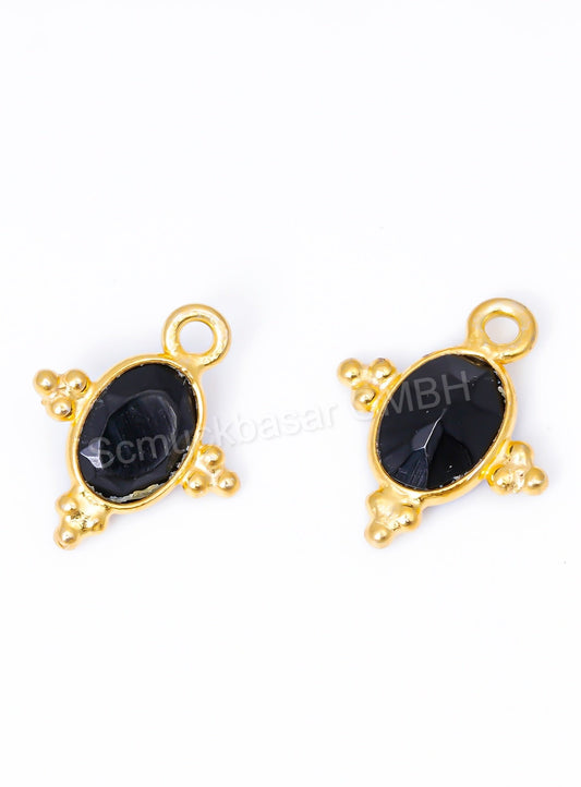 5 x 7 MM BLACK ONYX BEZEL CONNECTOR