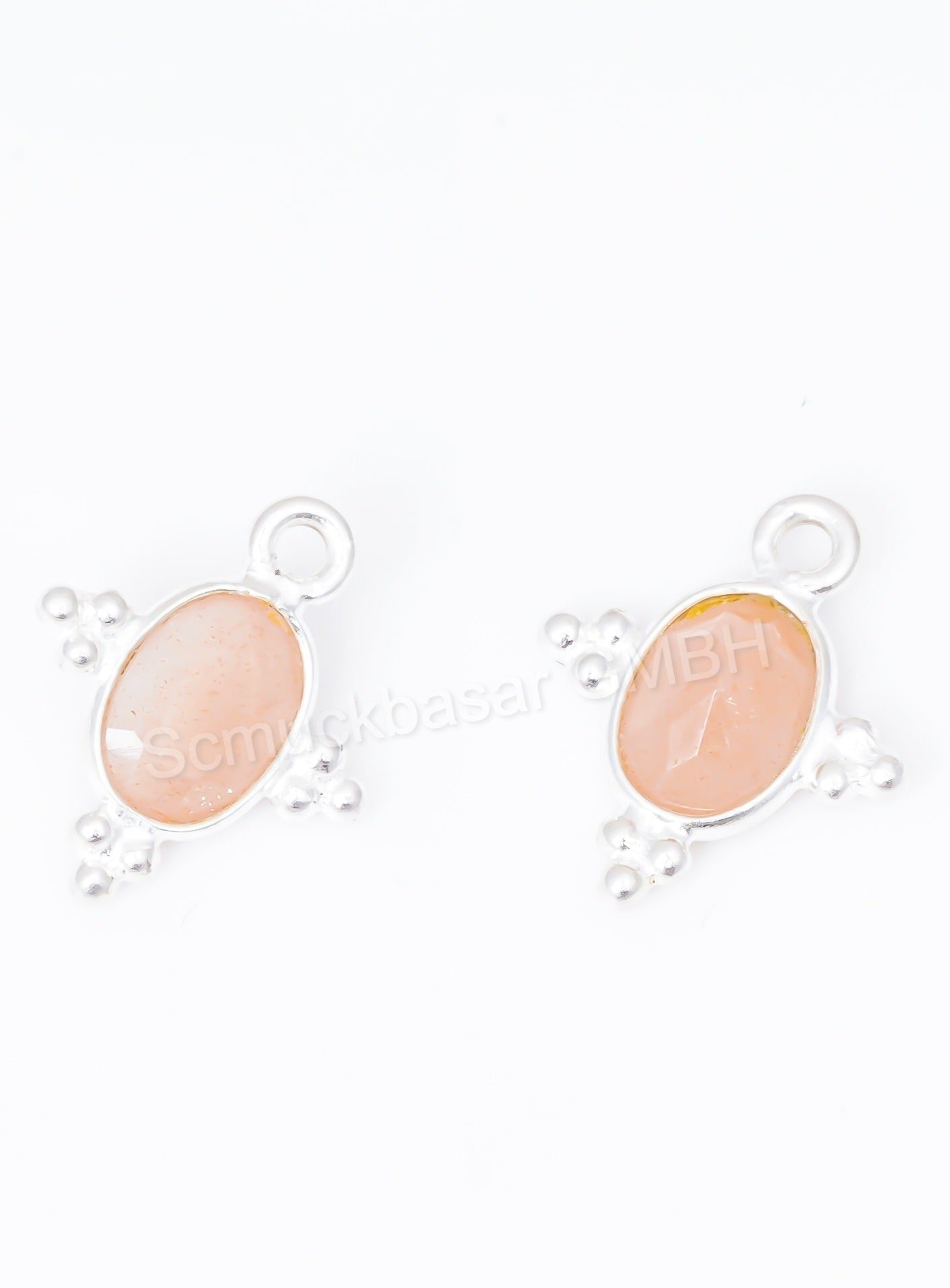 5 x 7 MM ROSE QUARTZ BEZEL CONNECTOR