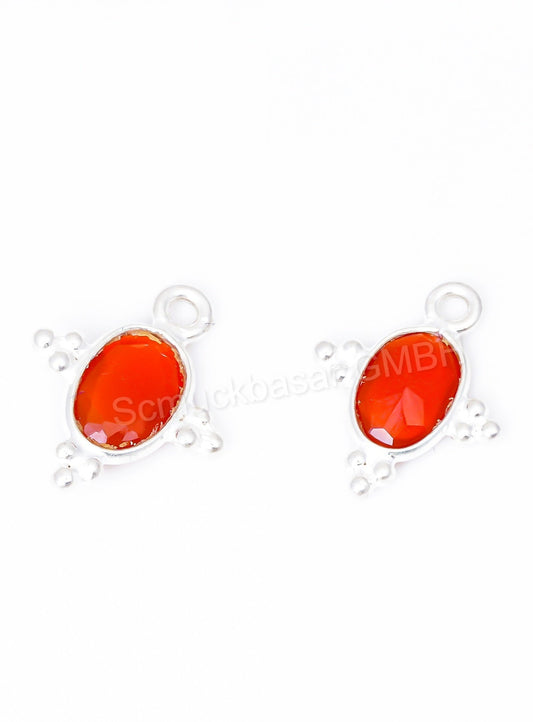 5 x 7 MM CORAL BEZEL CONNECTOR