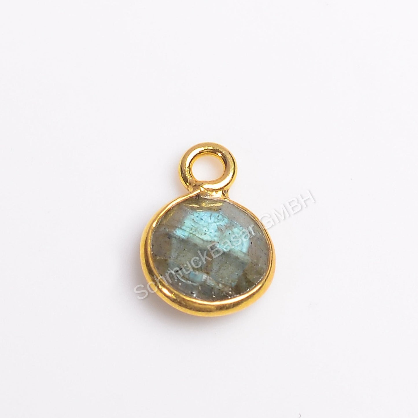 6 MM LABRADORITE BEZEL CONNECTOR