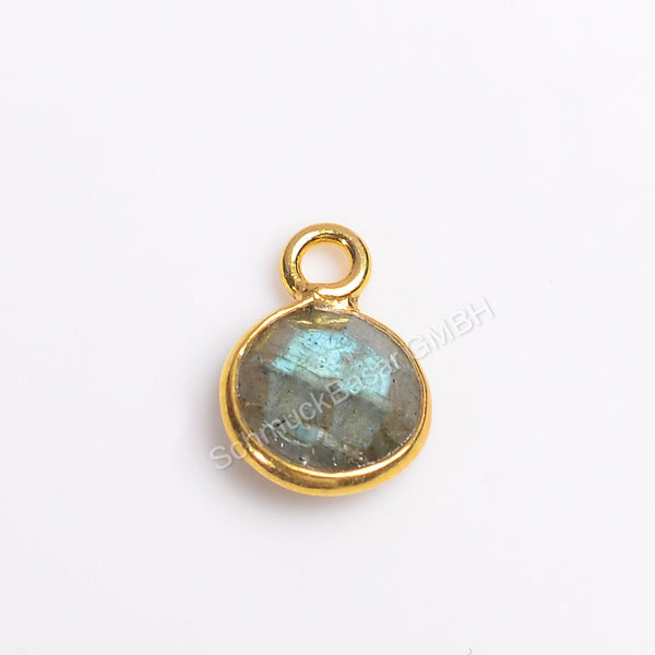 6 MM LABRADORITE BEZEL CONNECTOR