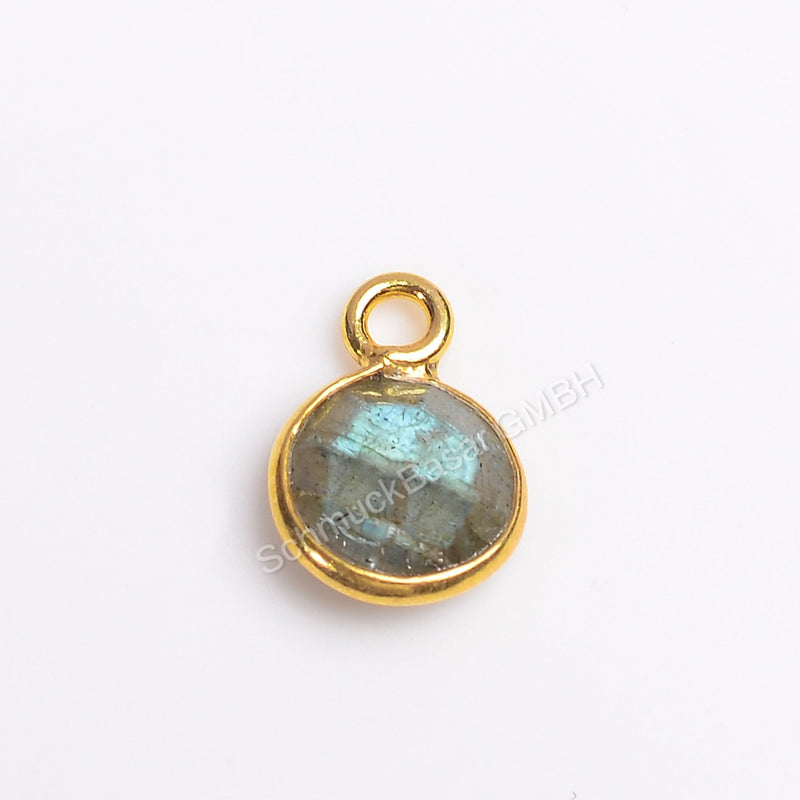 6 MM LABRADORITE BEZEL CONNECTOR