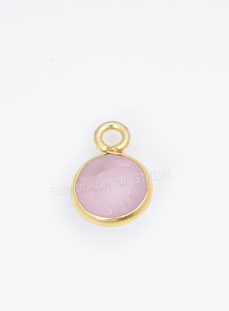 6 MM ROSE QUARTZ BEZEL CONNECTOR