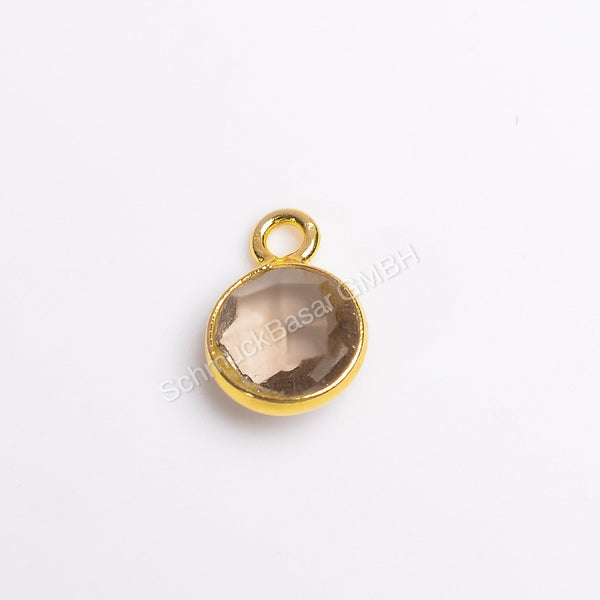 6 MM SMOKEY QUARTZ BEZEL CONNECTOR