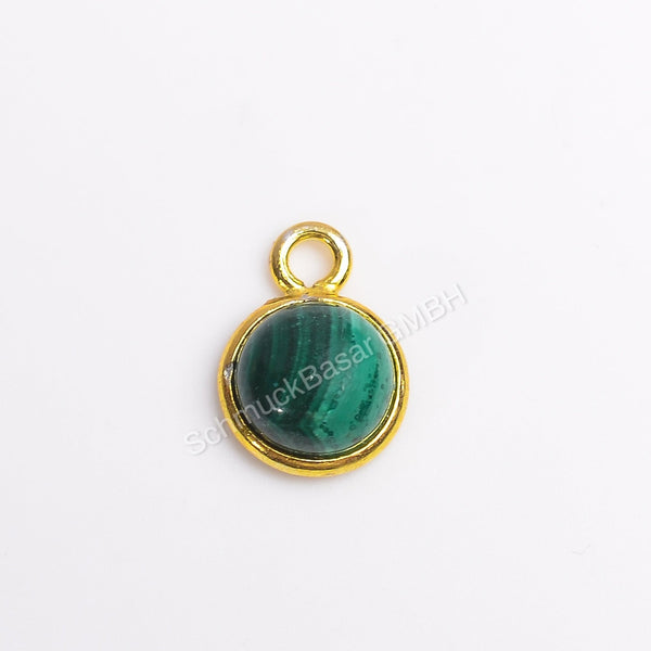 6 MM MALACHITE BEZEL CONNECTOR