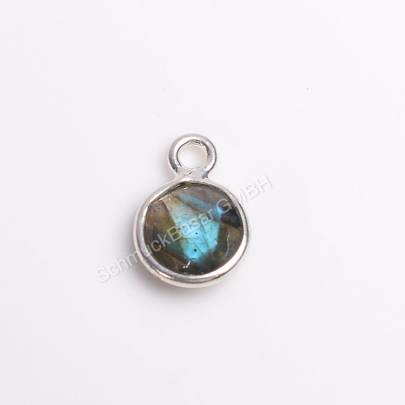 6 MM LABRADORITE BEZEL CONNECTOR