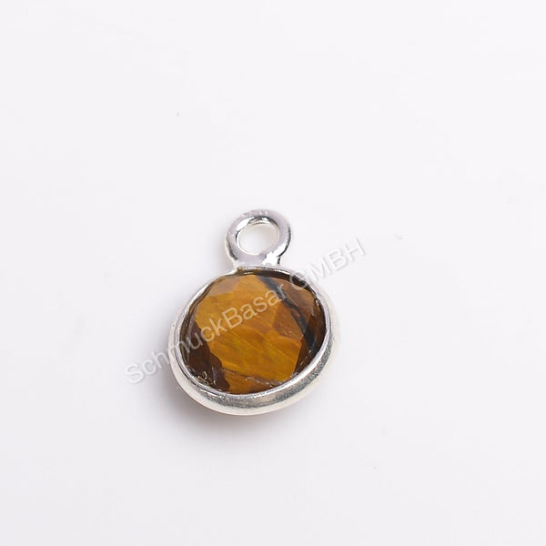 6 MM TIGER EYE BEZEL CONNECTOR