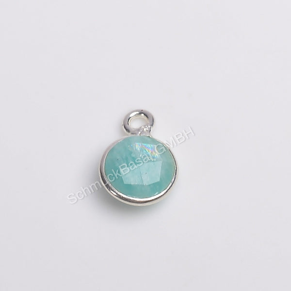 6 MM AMAZONITE BEZEL CONNECTOR