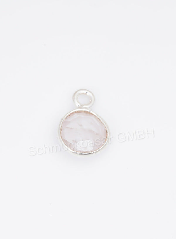 6 MM ROSE QUARTZ BEZEL CONNECTOR