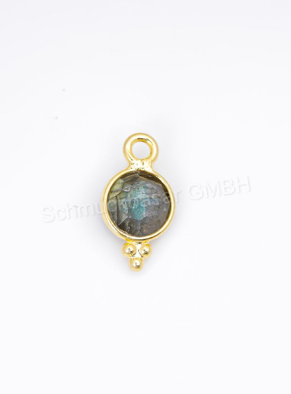 6 MM LABRADORITE BEZEL CONNECTOR