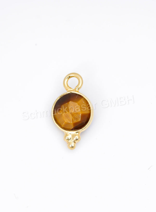 6 MM TIGER EYE BEZEL CONNECTOR