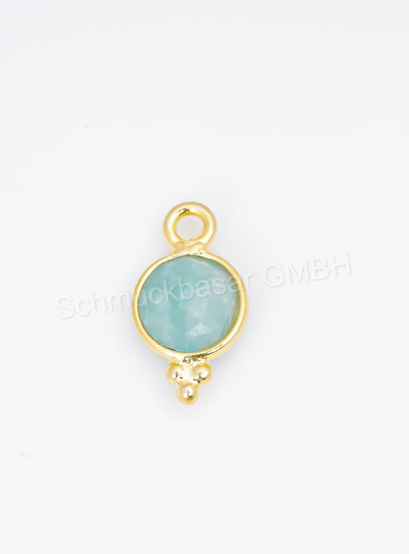 6 MM AMAZONITE BEZEL CONNECTOR