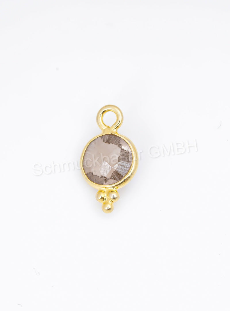 6 MM SMOKEY QUARTZ BEZEL CONNECTOR