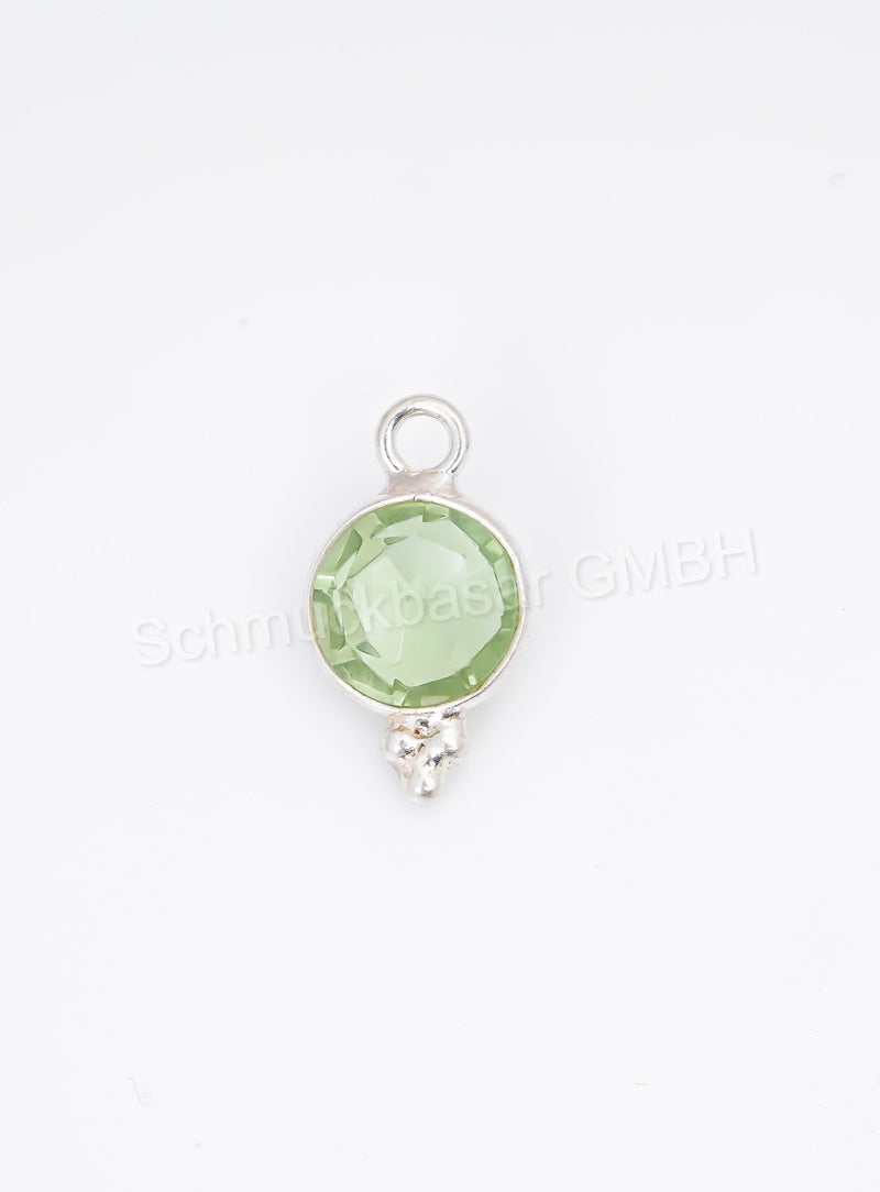 6 MM GREEN AMETHYST BEZEL CONNECTOR