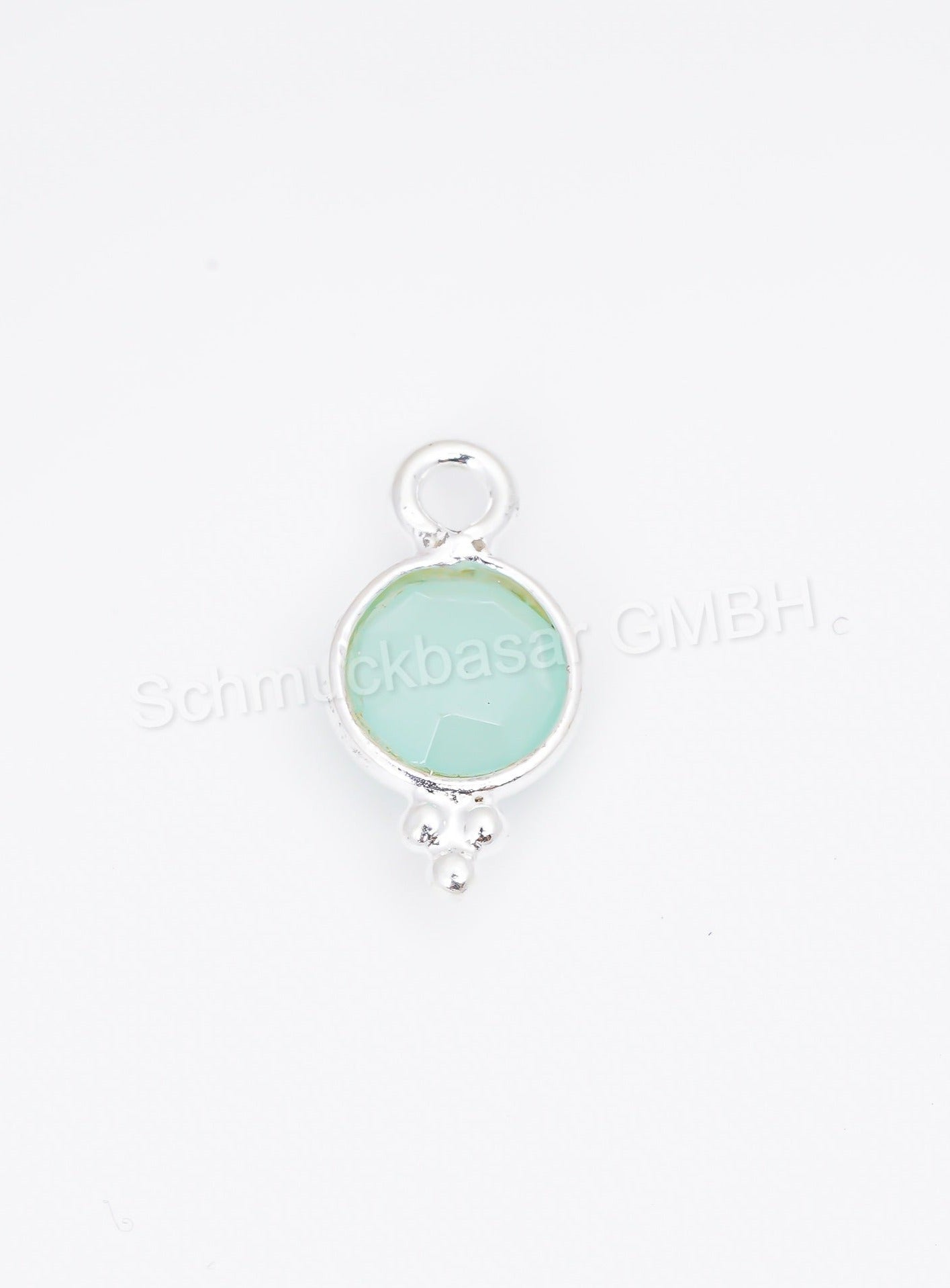 6 MM AQUA CHALCEDONY BEZEL CONNECTOR