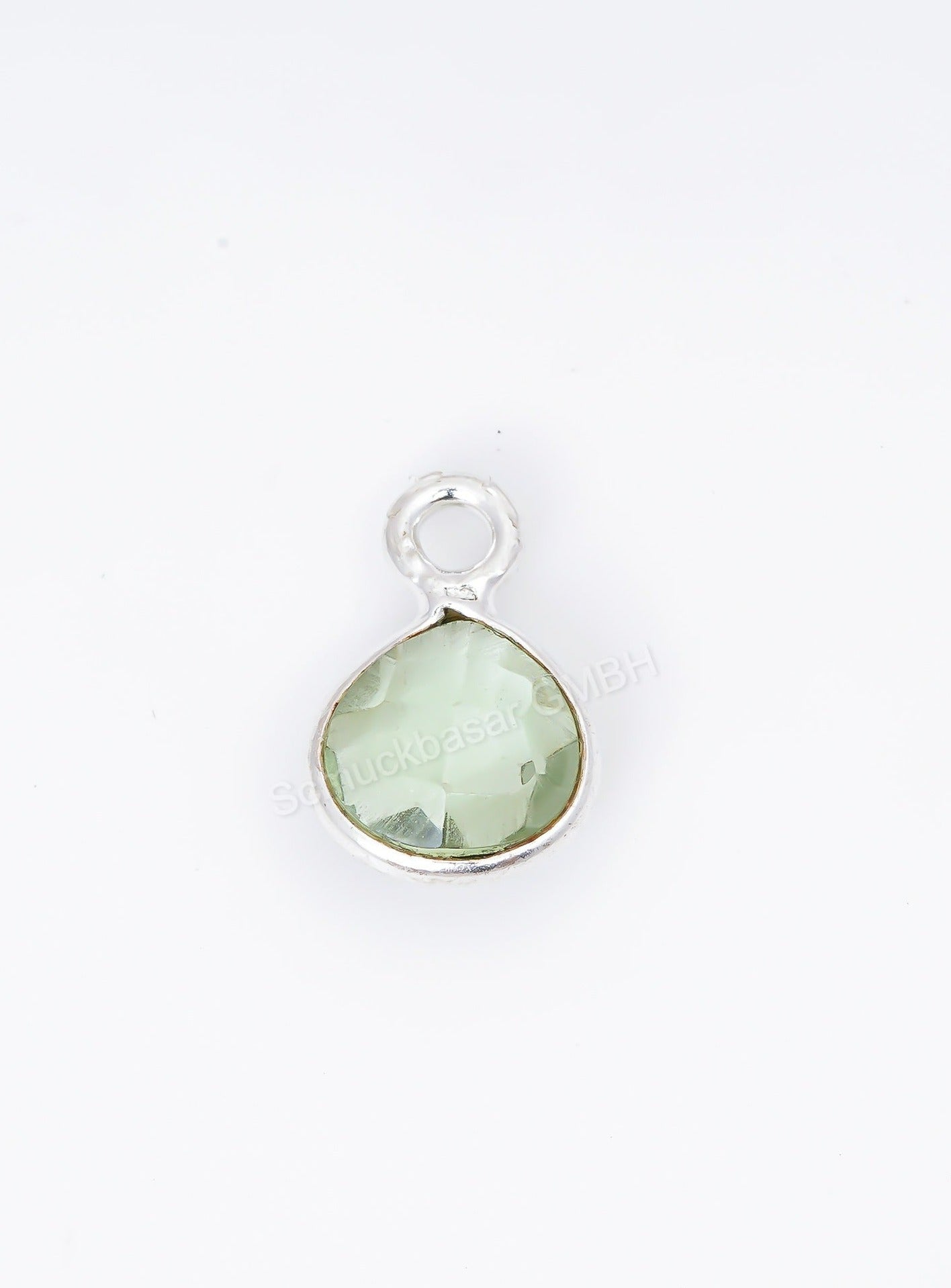 6 MM GREEN AMETHYST BEZEL CONNECTOR