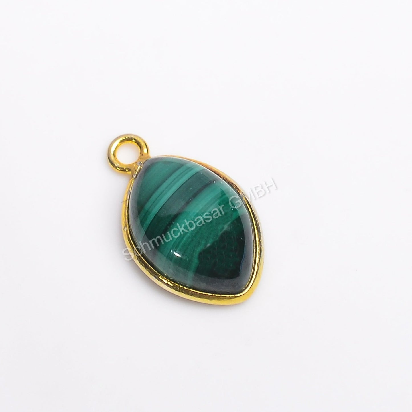 8 X 12 MM MALACHITE BEZEL CONNECTOR