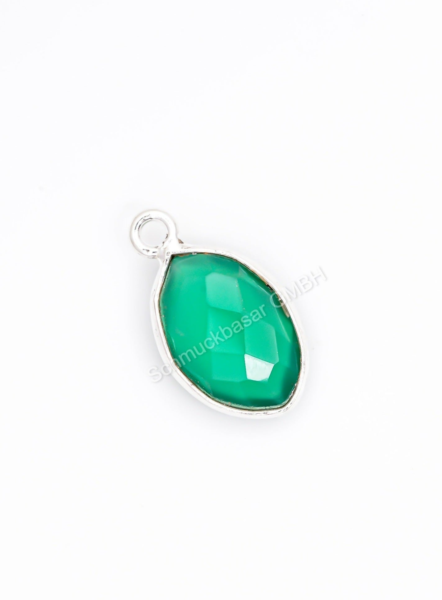 8 X 12 MM GREEN ONYX BEZEL CONNECTOR