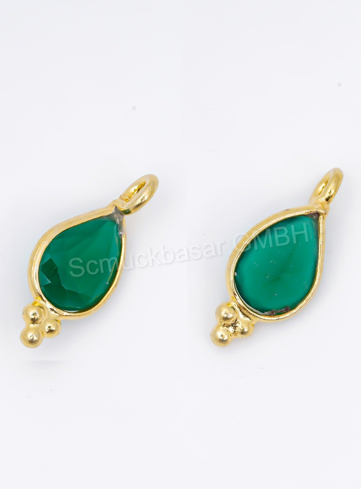 5 x 7 MM GREEN ONYX BEZEL CONNECTOR