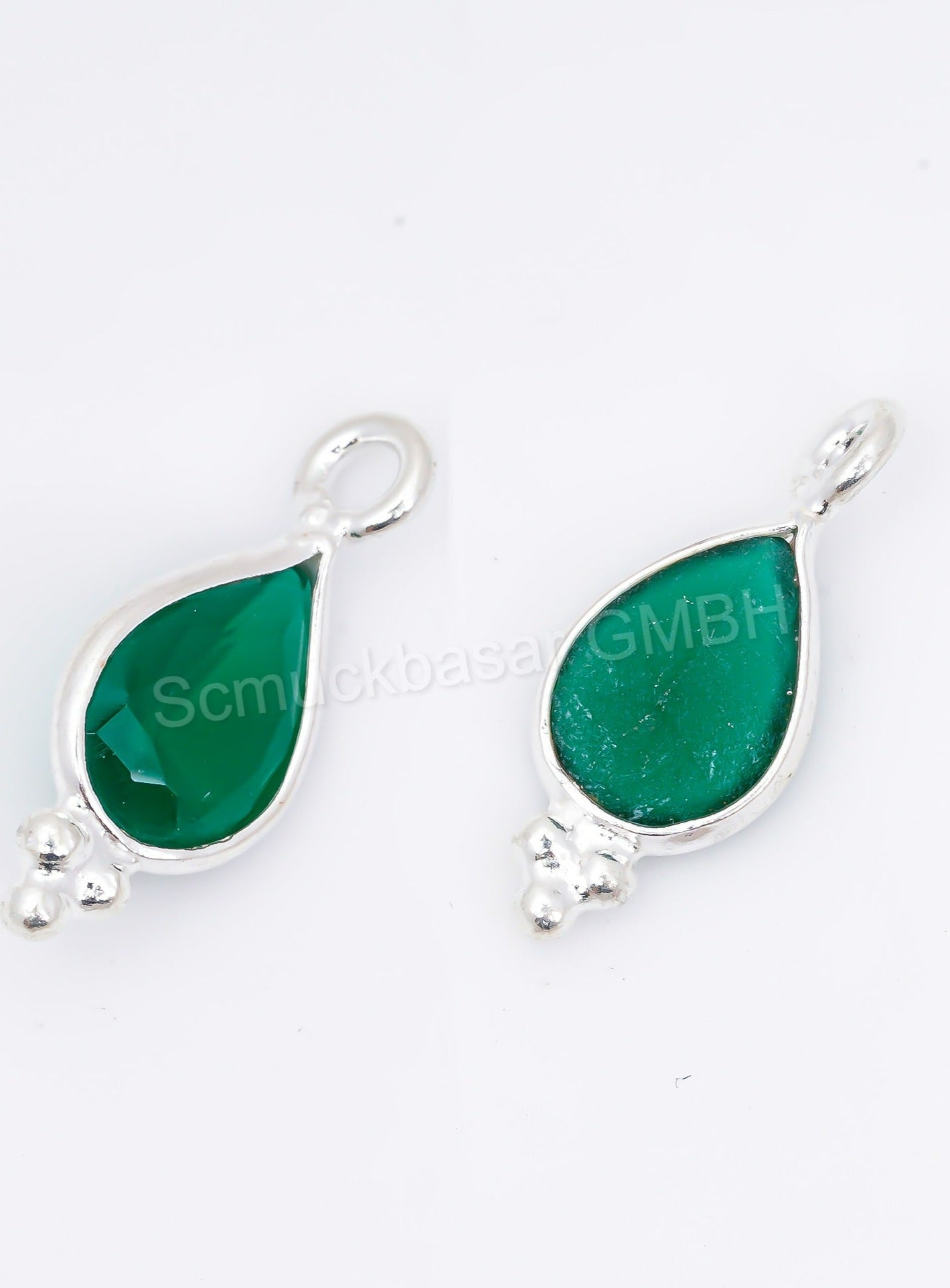 5 x 7 MM GREEN ONYX BEZEL CONNECTOR