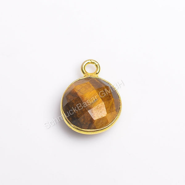 8 MM TIGER EYE BEZEL CONNECTOR