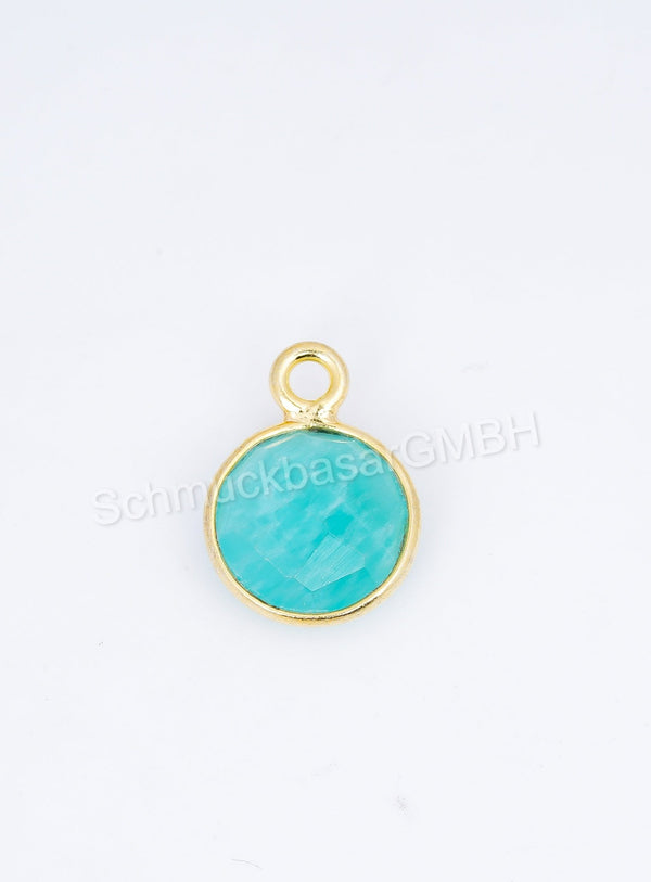 8 MM AMAZONITE BEZEL CONNECTOR