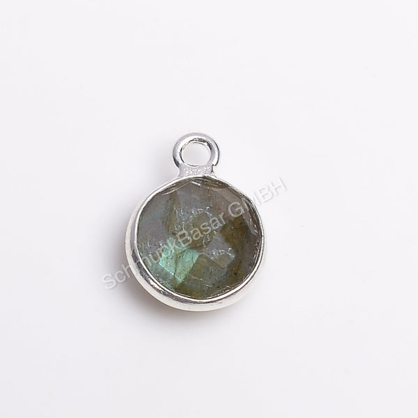 8 MM LABRADORITE BEZEL CONNECTOR