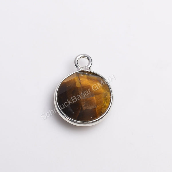 8 MM TIGER EYE BEZEL CONNECTOR