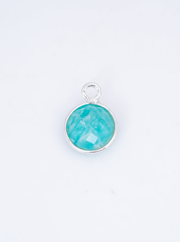 8 MM AMAZONITE BEZEL CONNECTOR