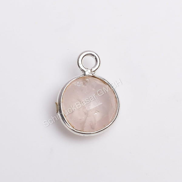 8 MM ROSE QUARTZ BEZEL CONNECTOR