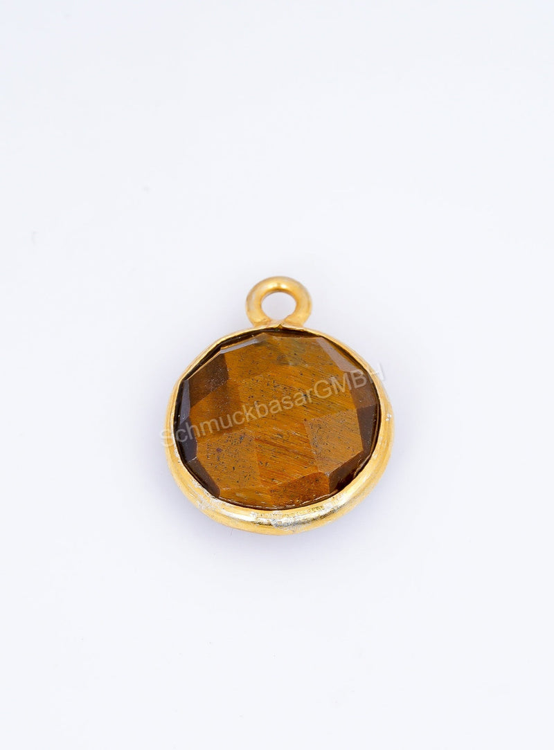 10 MM TIGER EYE BEZEL CONNECTOR